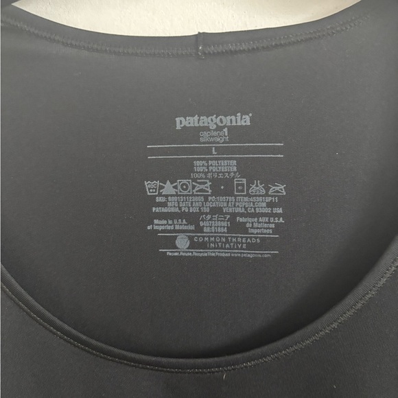 Patagonia tee women’s Capilene long sleeve black Base Layer Hiking running - Picture 2 of 4